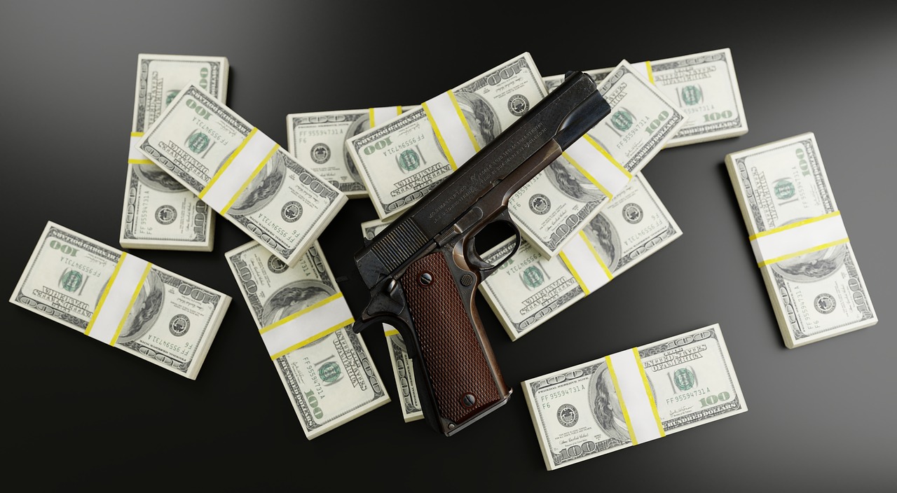 Money Dollars Gun Mafia Bribe Profit Rich